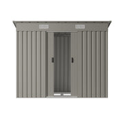 8ft x 4ft Metal Shed Garden Storage Tool Shed Galvanised Steel w/ Foundation Kit