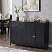 Modern Sideboard Buffet Cabinet with Storage Cabinets 4 Doors 2 Drawers Black