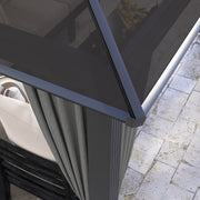 3.6 x 4m Aluminium Hardtop Gazebo Canopy with Polycarbonate Roof & Sidewalls