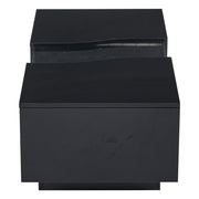 Led Coffee Table with 2 Drawer Storage, High Gloss Coffee Table for Living Room