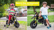 12V Licensed Kids Motorbike with Training Wheels, Yellow