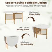 150 CM Modern Folding Writing Dining Table for 6-8 People - White
