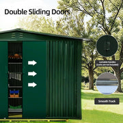 8 x 6ft Garden Storage Shed Outdoor Metal Garden Sheds with Sliding Door & Vents