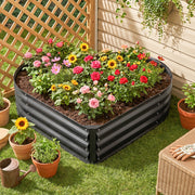 Heart Shaped Galvanized Raised Garden Bed Outdoor for Vegetables Flowers Herbs