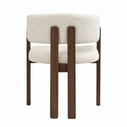 Set of 6 Dining Chairs !SALE! Cream Boucle Solid Wood Dark Wood Armchairs
