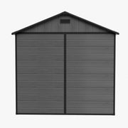 8x8FT Plastic Garden Shed Outdoor Tool Storage House with Floor & Lockable Doors