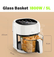 5L Digital Air Fryer Large Transparent Multifunction Oven Cooker 1800W Oil Free