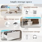 Led Coffee Table With 2 Drawer Storage, High Gloss Coffee Table For Living Room