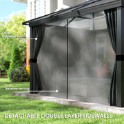 3.6 x 4m Aluminium Hardtop Gazebo Canopy with Polycarbonate Roof & Sidewalls