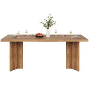 63-Inch Rectangular Dining Table for 4-6, Farmhouse Kitchen Table with Tabletop