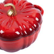 Pumpkin Shaped Enameled Cast Iron Casserole Pot with Lid Halloween Dutch Oven