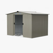 Garden Shed Apex Roof 8X6FT Metal With Free Foundation Base Tools Storage House
