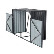 6 5.3ft Metal Bin Shed Triple Wheelie Bin Storage Cover Rubbish Dustbin 2 3 Shed