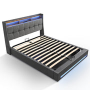 NEW OTTOMAN STORAGE UPHOLSTERED BED FRAME 4FT6 DOUBLE WITH USB PORT & LED LIGHT