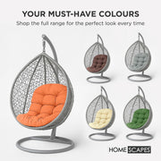 Hanging Egg Chair Cushion for Garden, Outdoor Swing Chair Seat Pad Cushion Round
