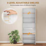 180cm Tall Kitchen Cupboard, Pantry Storage Cabinet, High Gloss White