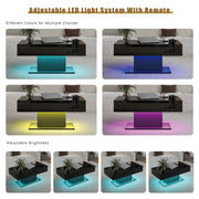 High Gloss LED Coffee Table Cocktail Center Table Modern Living Room Rectangle