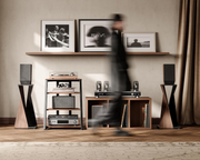FITUEYES HiFi Rack Record Player Turntable Stand 4 Tier Walnut Audio Stand