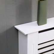 Kensington Radiator Cover Modern Traditional Horizontal Slat Cabinet MDF White