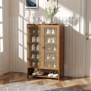 2 Door 7 Tier Shoe Storage Cabinet Rack Stand Cupboard Footwear Home UK NEW