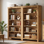 5-Tier Tall Solid Wood Bookcase Modern Large Bookshelf Display Storage Shelves