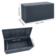 340L Grey Garden Storage Utility Cushion Box Shed Plastic Storage Container Box