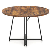 GYMAX 47 Inch Dining Table Round Kitchen Table for 4-6 People Brown