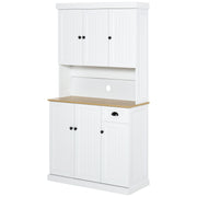 Kitchen Cupboard Storage Cabinet with Adjustable Shelves, White