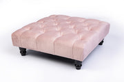 Large Square Footstool Coffee Table Upholstery Fabric Footstools Matching Button
