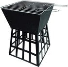 Outdoor Charcoal Fire Pit BBQ Grill Bowl Square Garden Patio Barbecue Log Heater