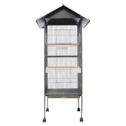 LARGE Bird Cage Rolling Metal Pet Parrot Lovebird Cage Aviary Extra StorageShelf