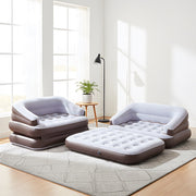 Inflatable Couch Sofa Bed, Flocked Air Mattress Bed with Armrest, Double Size