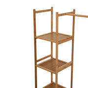 Heavy Duty Wooden Hanging Clothes Garment Rail Corner Open Wardrobe Storage Rack