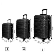 Hard Shell PC+ABS Cabin Suitcase 4 Wheel Travel Luggage Trolley Lightweight Case