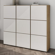 Shoe Storage Cabinet Wooden Shoe Rack Space-saving 3 Units 6 Tiers Many Colors