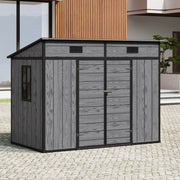 8x4 6x4 8x6 Large Plastic Shed Outdoor Garden Tools Storage House w/ Door&Window