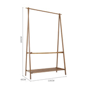Heavy Duty Wooden Hanging Clothes Garment Rail Corner Open Wardrobe Storage Rack