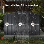 426cm x 300cm Outdoor Storage Shed Large Garden Tool House-Dark Gray