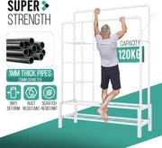 Heavy Duty Double Clothes Rail Shoe Storage Garments Hanging Display 120Kg