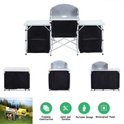 Outdoor Camping Kitchen Cupboard Cook Table Folding Storage Unit Shelf w Handbag