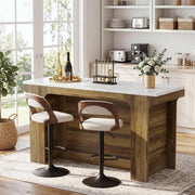 59'' Modern Bar Table Rectangular Counter Height Pub Table with Faux Marble Top
