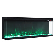 70'' Electric Fireplace 12 LED Color Media Freestand/Inset Fire 3 Side Panoramic