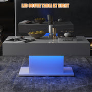High Gloss LED Coffee Table Cocktail Center Table Modern Living Room Rectangle