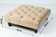 Large Square Footstool Coffee Table Upholstery Fabric Footstools Matching Button