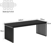 Industrial Dining Table for 6-8 People, 180cm Rectangular Kitchen Dinner Table