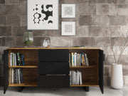 Sideboard TV Unit Cabinet Storage Modern Slatted Doors Drawers Sleek 140cm