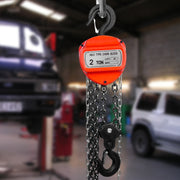 2 Ton 2000Kg Chain Block & Tackle Engine Lifting Hoist Pulley 3M Cable
