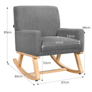 Fabric Upholstered Recliner Rocking Chair Armchair Lounge Sofa Seat Relax Rocker