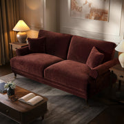Berry Brown Chenille Feather-Filled 3 Seater Sofa - Payton Heritage PHR001