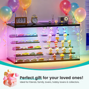 5-Tier Display BOX Cabinet with Glass Doors & RGB Lights for Action Figures